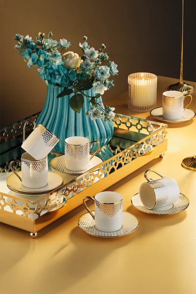 Aryıldız Rozy 12 Parça 6 Kişilik Türk Kahve Fincan Takımı