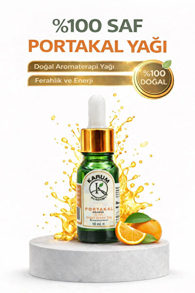 KARUM Portakal Uçucu Yağ %100 Saf ve Doğal Aromaterapi YağıCam Damlalıklı 10 mL