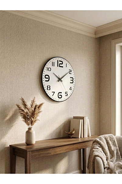 Wooden Factory Büyük Rakamlı Modern Dekoratif Ahşap Duvar Saati - Sessiz Mekanizma - (40 CM)