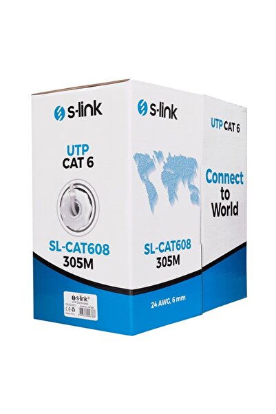 S-LINK Cat6 Gri CCA UTP Data Kablosu (305m)