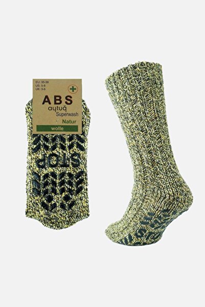 Aytuğ Egyptian Women's Merino Wool Cold Blocker Winter Non-Slip Sole Socks Ye...