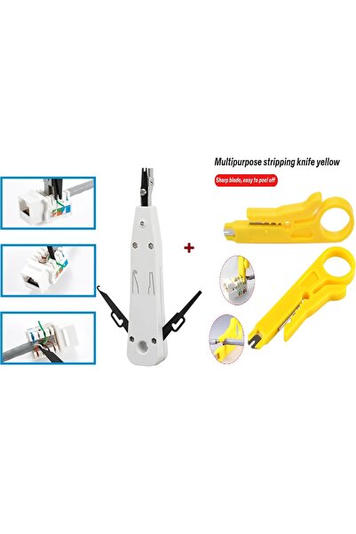 Derwell Krone Bıçağı Krone Reglet Pensesi Kep Kep Rj45 Tel Kablo Punch Crimpe...