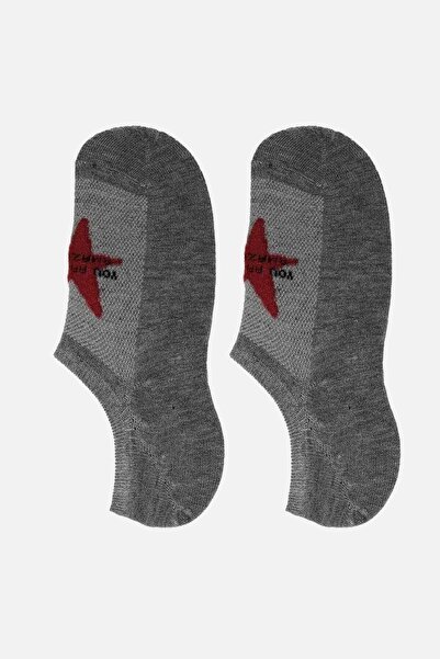 Aytuğ Women's Bamboo Single No Show Socks Gray Melange
