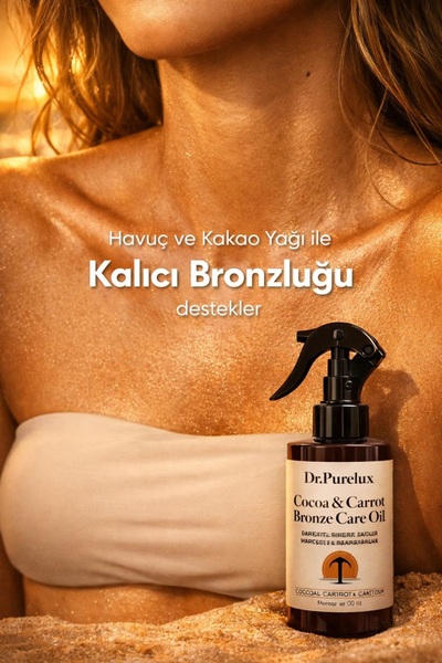 Dr.Purelux Bronzlaştırıcı Yağ | Kakao & Havuç & Hindistan Ceviz İçeren Bronzl...