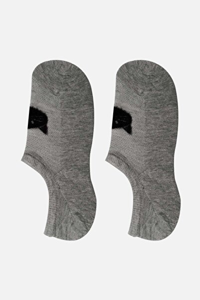 Aytuğ Women's Cotton Single No Show Socks Gray Melange