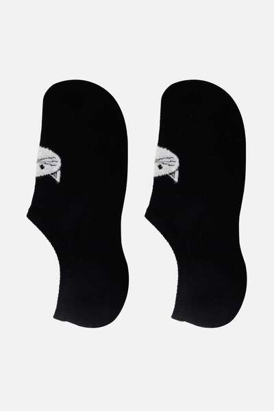 Aytuğ Women's Cotton Single No Show Socks Black