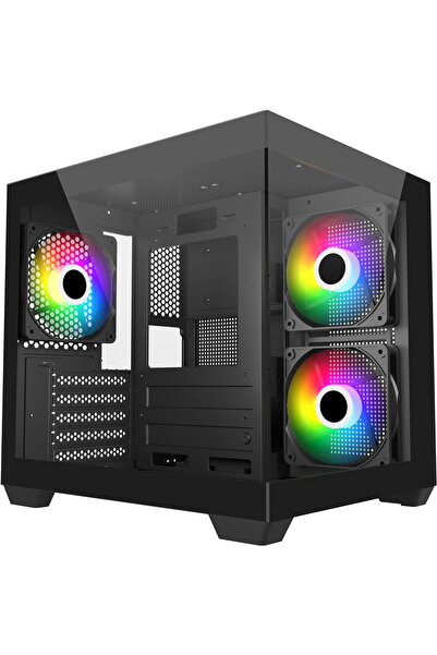 Fortron Carcasa PC S140-BA (negru, sticlă securizată x 2)