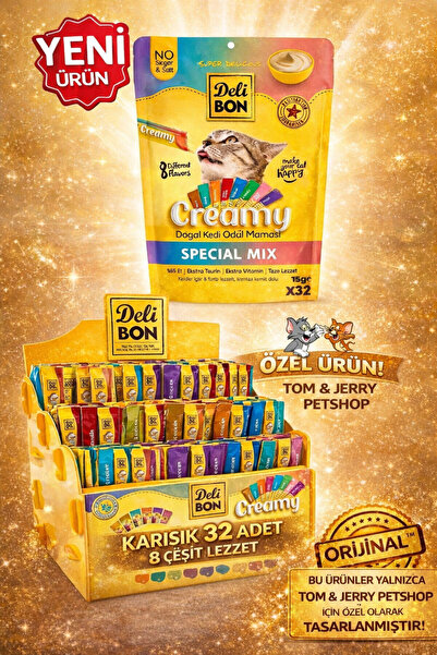 Delibon TOM&JERRYPETSHOP-DELİBON SPECİAL MİX KARIŞIK CAT CREAM KEDİ KREMASI 3...