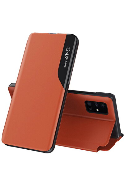 Techsuit Husă din piele cu clapă pentru Samsung Galaxy A51 4G - Portocalie