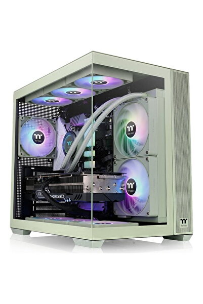 THERMALTAKE Carcasa PC View 380 TG ARGB, Tip Tower (Verde deschis, Sticlă sec...