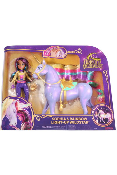 Spinmaster Set de joacă Unicorn Academy - Păpușa Sophia și Wildstar, lumină c...