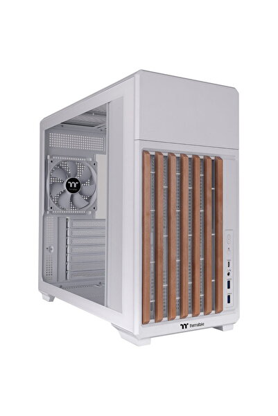 THERMALTAKE Carcasa PC TR300 WS (alb/lemn, sticlă securizată)