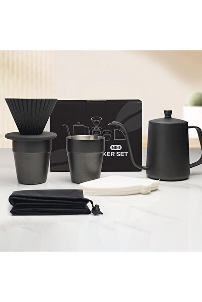 AutoFamily AUTO FAMILY 5Pcs Premium Portable Pour-Over Coffee Maker Set – Complete Travel Brewing Kit