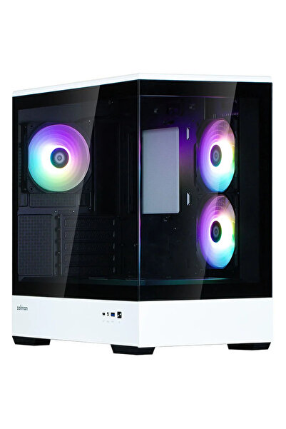 Zalman Carcasa PC P30, Mini Tower, mATX, Sticlă securizată - negru / alb