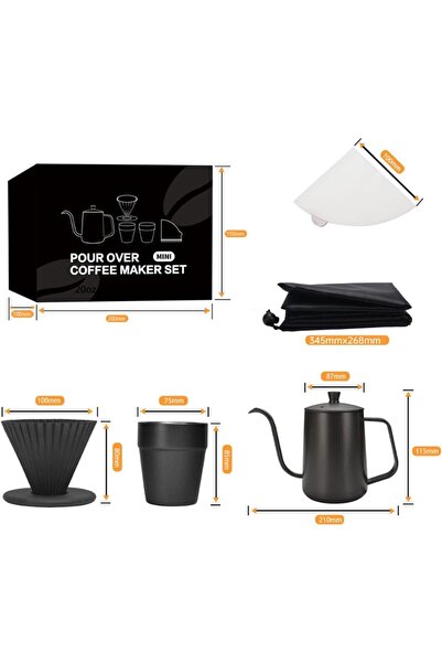 AutoFamily AUTO FAMILY 5Pcs Premium Portable Pour-Over Coffee Maker Set – Complete Travel Brewing Kit
