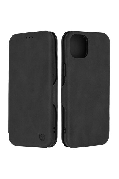 Techsuit Husă Safe Wallet Plus pentru iPhone 15 Plus, Neagră