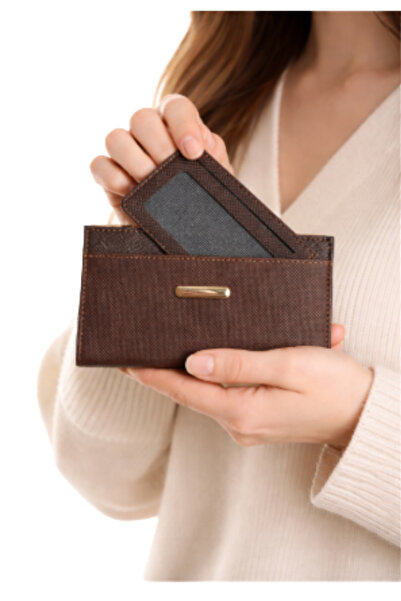 NEWISH POLO ACCESSORIES Brown Women's Wallet Card Holder Multi-Compartment Sl...