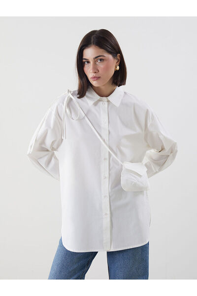 LC Waikiki Nevavm Oversized Women's Shirt Tunic with Detailed Strapped Wallet...
