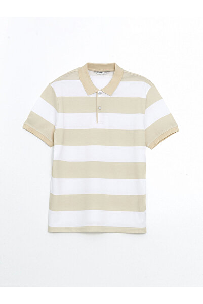 LC Waikiki Nevavm with a Difference Polo Collar Short Sleeve Striped Pique Me...