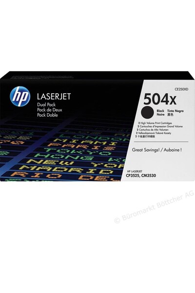 HP Toner imprimantă PACHET DUBLU NR.504X CE250XD 2X10.5K ORIGINAL LASERJET CP...