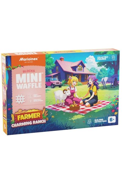 Marioinex Jucărie creativă Mini Waffle Farmer Blocuri de construcție Fermă fe...
