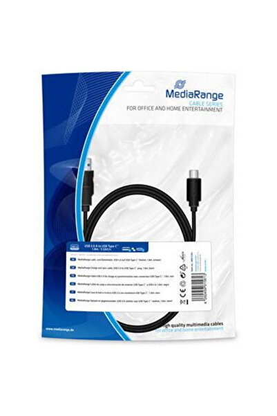 MediaRange Cablu de încărcare și sincronizare, USB 3.0/USB Tip-C, 1,8 m, Negru