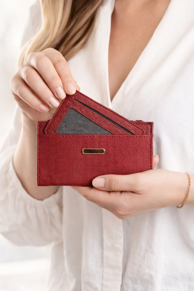 NEWISH POLO ACCESSORIES Burgundy Women's Wallet Card Holder Multi-Compartment...