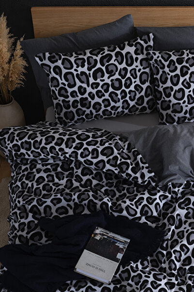 Madame Cotton Leopar Lastikli Çarşaflı Nevresim Takımı Çift Kişilik