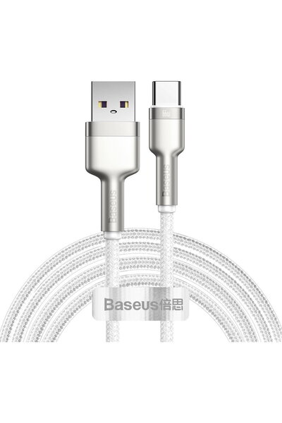 Baseus Cablu de date USB pentru USB-C, 66W, 2m (Alb)