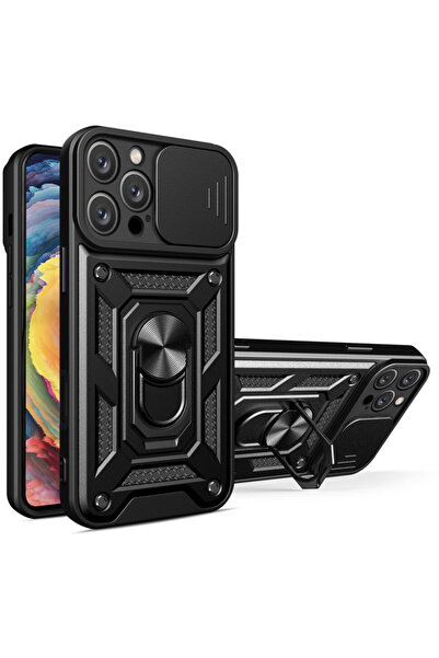 Techsuit Husă pentru iPhone 16 Pro Max - Seria Techsuit CamShield - Neagră