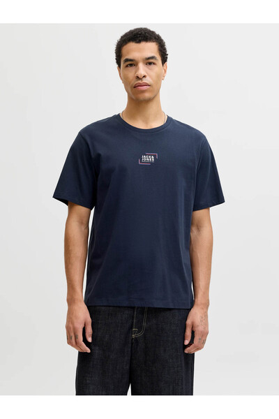 Jack & Jones Футболка з логотипом на горловині з принтом - Corp