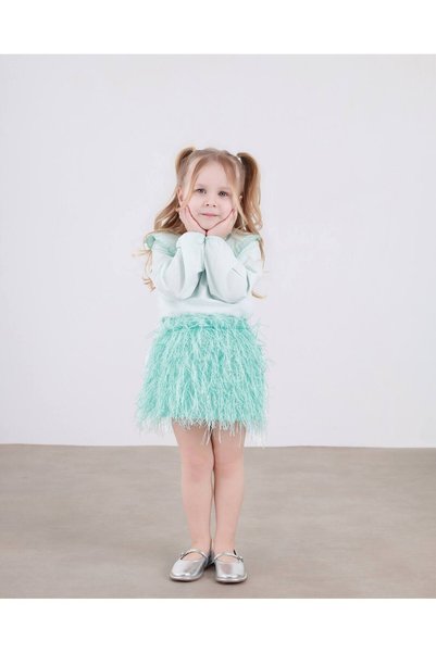 Sweet Luna Poplin Shirt Fringed Skirt Set