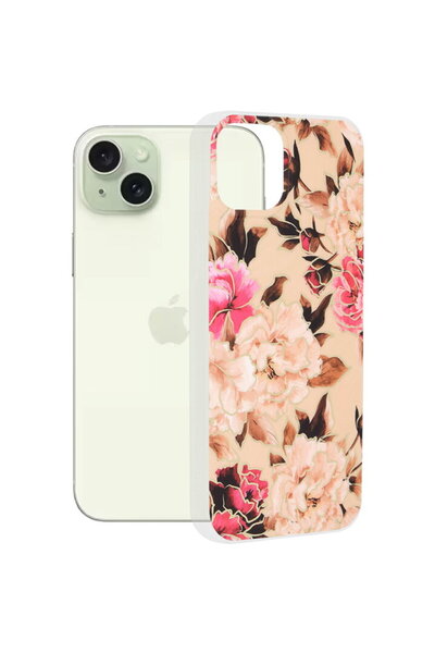 Techsuit Husă pentru iPhone 15 Plus - Techsuit Marble Series - Mary Berry Nude