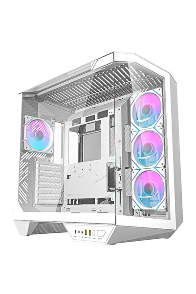 Dark Flash Carcasa PC Darkflash DY470 (albă) + 4 ventilatoare + suport GPU