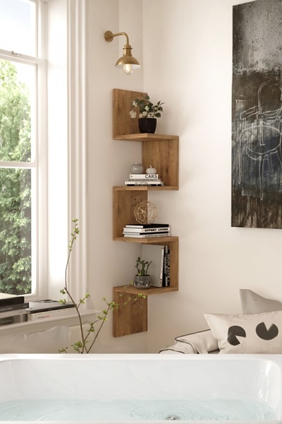 Yurupa Wall R9 Modern Duvar Rafı Kitaplık Atlantik Çam WAL9-A