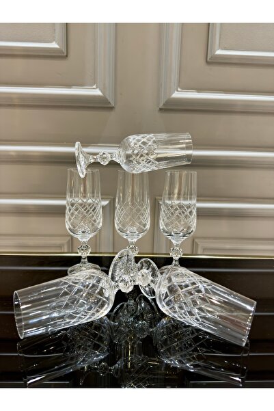 Vakıf home Bohemia Kristal Ayaklı El İşi Kahve Yanı Su Bardağı 180 ml