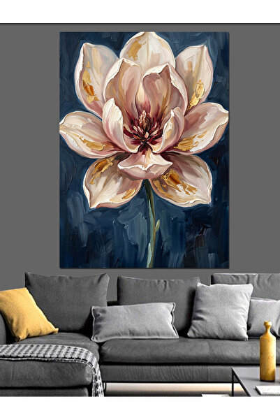 Artmeg Pânză decorativă cu portret artistic cu flori de bujor roz - Tablou di...