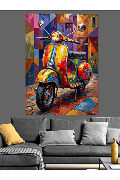 Artmeg Pânză decorativă pentru scuter în stil de artă modernă colorată - Pict...