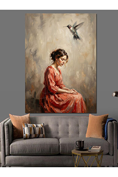 Artmeg Θλιμμένη γυναίκα που κάθεται δίπλα στο παράθυρο - Διακοσμητικός καμβάς...