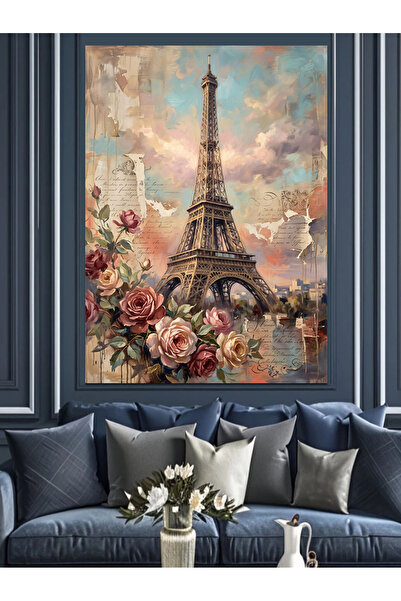 Artmeg Turnul Eiffel strălucitor în floare - Pânză decorativă - Tablou din le...