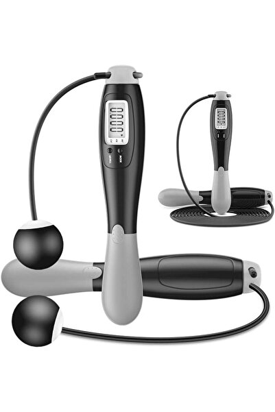 Saule Çift Led Dijital Sayaçlı 4 Modlu Akıllı Çelik İp Atlama Fitness Kondsiy...