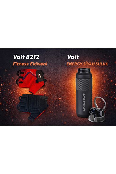 Voit 8212 FİTNESS ELDİVENİ S BEDEN +VOİT ENERY SULUK SİYAH