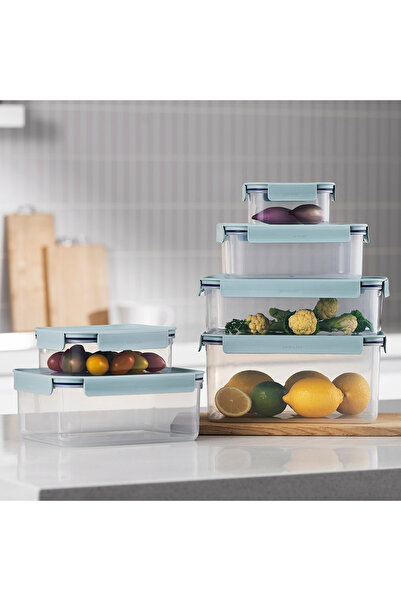 locknlock Classic Plus Square Food Container Set (1.25L+860ml) – Mint, Airtight & BPA-Free