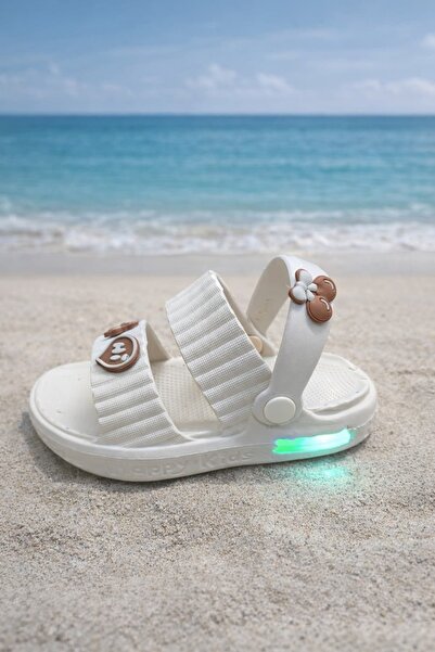 ARS Ayakkabı Children's Lighted Emoji Beach Sea Pool School Nursery Girls' Sl...