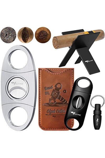 valkyrie Premium Puro Aksesuar Seti Puro Makası V Kesim Delik Açıcı Puro Tutu...