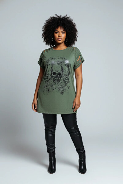 Shape Of You Μπλουζάκι με στάμπα κρανίου και λαιμόκοψη ποδηλάτου