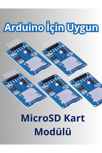 Arduino 5-adet MicroSD (TF) Kart Modülü – Uyumlu
