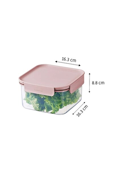locknlock Classic Plus Square Food Container 1.25L (PACK of 2) – Pink, Airtight & BPA-Free
