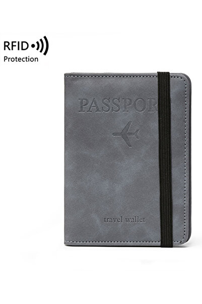 Generic Kuer Elastic Strap RFID Blocking Passport Cover, Travel Document Prot...