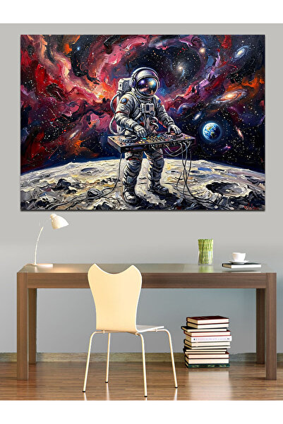 Artmeg Astronaut plimbându-se pe fundal cosmic - Pânză decorativă - Masă din ...